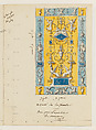 Designs for wall panels, Anonymous, French, 19th century, Pen and ink and watercolor