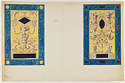 Designs for wall panels, Anonymous, French, 19th century, Pen and ink and watercolor