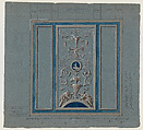 Designs for wall panels, Anonymous, French, 19th century, Pen and ink and watercolor
