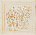 Six Apostles Looking Backwards, from Prove di Vari Rami Inediti [...], Francesco Rosaspina  Italian, Etching; counterproof