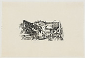 People talking to a shop vendor at a dry goods counter, illustration for 'Don Bullebulle', Gabriel Vicente Gahona (Picheta) (Mexican, Mérida, Mexico 1828–1899 Mérida), Wood engraving