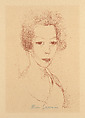 Self Portrait, Marie Laurencin French, Lithograph printed in red ink