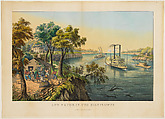 Low Water in the Mississippi, Frances Flora Bond Palmer American, born England, Hand-colored lithograph with touches of gum arabic