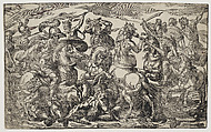 Battle of Lapiths and Centaurs, Geronima Parasole Italian, Woodcut