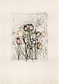Tulips, Jim Dine American, Etching, soft-ground etching, drypoint, photogravure, electric tools, and watercolor