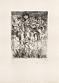 Superb Lilies, Jim Dine American, Etching, soft-ground etching, drypoint, photogravure, electric tools, and watercolor