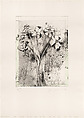Anemones, Jim Dine American, Etching, soft-ground etching, drypoint, photogravure, electric tools, and watercolor