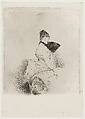 Woman with a fan, Giuseppe De Nittis  Italian, Etching and drypoint (proof of first state)