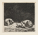 The Dog and the Cat, Karel Dujardin Dutch, Etching; second state of two