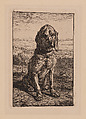 Sitting Dog, Jean-Baptiste-Louis Guy  French, Etching