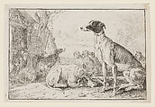 The Dog Kennel, from the Set of Animals, Jan van den Hecke  Flemish, Etching; probably second state of three (Hollstein)