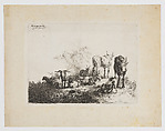 Landscape with Cattle and a Milkmaid, Jan van Noordt  Dutch, Etching and drypoint