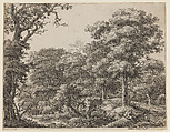 A Traveller Resting in the Forest, Anthonie Waterloo  Dutch, Etching