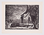 The earth, too, drinks thy blood (También la tierra bebe tu sangre), plate 4 from "Hidden River" (Río Escondido), Leopoldo Méndez Mexican, Linocut