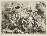 Lion Hunting, Pieter Soutman Dutch, Engraving and etching; first state of four