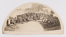 Daviz and Velarde Die Defending the Parque de Artilleria (Mueren Daviz and Velarde defendiendo el Parque de Artilleria), Anonymous, British, 19th century, Etching and aquatint