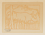 The Cow (La Vache), Aristide Maillol French, Woodcut printed in ochre ink