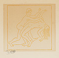 Orpheus and Eurydice (Orphée et Eurydice), Aristide Maillol French, Woodcut printed in ochre ink
