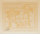 Return from the Fields (Le Retour des Champs), Aristide Maillol French, Woodcut printed in ochre ink