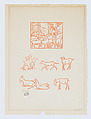 Vignettes of goats, Aristide Maillol French, Woodcut printed in red ink