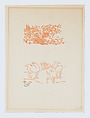 Two Vignettes: Tree with Brush and Three Goats, Aristide Maillol French, Woodcut printed in red ink