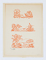 Three Landscape Vignettes, Aristide Maillol French, Woodcut printed in red ink