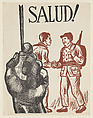 SALUD! (a salute to the Chinese artists and their new revolutionary nation), Alberto Beltrán Mexican, Lithograph (color linocut); proof impression