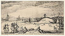 Beached Sperm Whale at Noordwijk, 28 December 1614, Esaias van de Velde  Dutch, Etching
