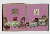 Paper Doll Dining Room, Anonymous, German, 19th century, Wood engravings, printed paper, cut out, hand colored and assembled