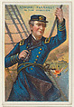 Admiral Farragut in the Shrouds, from the "Heroes of History" series (T68), issued with Miners Extra Smoking Tobacco, Natural Leaf Scrap, and Royal Bengals Little Cigars, Royal Bengals Little Cigars  American, Commercial color lithograph