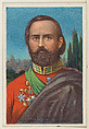 Garibaldi, The Hero of Italian Liberty, from the "Heroes of History" series (T68), issued with Miners Extra Smoking Tobacco, Natural Leaf Scrap, and Royal Bengals Little Cigars, Royal Bengals Little Cigars American, Commercial color lithograph