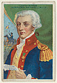 Lafayette, America's Faithful Ally, from the "Heroes of History" series (T68), issued with Miners Extra Smoking Tobacco, Natural Leaf Scrap, and Royal Bengals Little Cigars, Royal Bengals Little Cigars  American, Commercial color lithograph