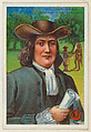 William Penn, Founder of Pennsylvania, from the "Heroes of History" series (T68), issued with Miners Extra Smoking Tobacco, Natural Leaf Scrap, and Royal Bengals Little Cigars, Royal Bengals Little Cigars  American, Commercial color lithograph