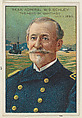 Rear Admiral Winfield Scott Schley, The Hero of Santiago, July 1, 1898, from the "Heroes of History" series (T68), issued with Miners Extra Smoking Tobacco, Natural Leaf Scrap, and Royal Bengals Little Cigars, Royal Bengals Little Cigars American, Commercial color lithograph