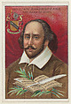 William Shakespeare, The Bard of Avon, from the "Heroes of History" series (T68), issued with Miners Extra Smoking Tobacco, Natural Leaf Scrap, and Royal Bengals Little Cigars, Royal Bengals Little Cigars  American, Commercial color lithograph