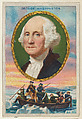 George Washington, from the "Heroes of History" series (T68), issued with Miners Extra Smoking Tobacco, Natural Leaf Scrap, and Royal Bengals Little Cigars, Royal Bengals Little Cigars  American, Commercial color lithograph