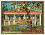 Beauvoir, Home of Jefferson Davis, from the "Historic Homes" series (T69), issued with Helmar Cigarettes by S. Anargyros Tobacco Company, S. Anargyros Tobacco Company  American, Commercial color lithograph