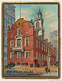 Old State House, Boston, from the "Historic Homes" series (T69), issued with Helmar Cigarettes by S. Anargyros Tobacco Company, S. Anargyros Tobacco Company  American, Commercial color lithograph