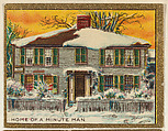 Home of a Minute Man, from the "Historic Homes" series (T69), issued with Helmar Cigarettes by S. Anargyros Tobacco Company, S. Anargyros Tobacco Company  American, Commercial color lithograph