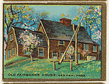 Old Fairbanks House, Dedham, Massachusetts, from the "Historic Homes" series (T69), issued with Helmar Cigarettes by S. Anargyros Tobacco Company, S. Anargyros Tobacco Company  American, Commercial color lithograph