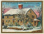 Birthplace of Whittier, Haverhill, Massachusetts, from the "Historic Homes" series (T69), issued with Helmar Cigarettes by S. Anargyros Tobacco Company, S. Anargyros Tobacco Company  American, Commercial color lithograph