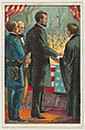 Inauguration of Lincoln, from the "Historical Events" series (T70), issued with Just Suits Cut Plug Tobacco, Abraham Lincoln  American, Commercial color lithograph