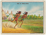 Race of Young Bucks, from the "Indian Life in the 60's" series (T73), issued with Hassan Cork Tip Cigarettes by the American Tobacco Company, American Tobacco Company, Commercial color lithograph