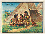 Puppy Stew, from the "Indian Life in the 60's" series (T73), issued with Hassan Cork Tip Cigarettes by the American Tobacco Company, American Tobacco Company, Commercial color lithograph