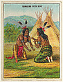 Gambling with Bone, from the "Indian Life in the 60's" series (T73), issued with Hassan Cork Tip Cigarettes by the American Tobacco Company, American Tobacco Company, Commercial color lithograph