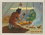 Indian Medicine Man, from the "Indian Life in the 60's" series (T73), issued with Hassan Cork Tip Cigarettes by the American Tobacco Company, American Tobacco Company, Commercial color lithograph