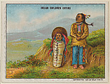 Indian Children Crying, from the "Indian Life in the 60's" series (T73), issued with Hassan Cork Tip Cigarettes by the American Tobacco Company, American Tobacco Company, Commercial color lithograph