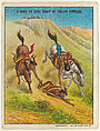 A Dash to Save Scalp of Fallen Comrade, from the "Indian Life in the 60's" series (T73), issued with Hassan Cork Tip Cigarettes by the American Tobacco Company, American Tobacco Company, Commercial color lithograph