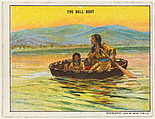 The Bull Boat, from the "Indian Life in the 60's" series (T73), issued with Hassan Cork Tip Cigarettes by the American Tobacco Company, Issued by American Tobacco Company, Commercial color lithograph