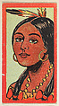 Queen of Alequippa, from the "Indian Series" (T74), issued with Burley Cubs Cigars and Sweetbriar Cigarettes by the Booker Tobacco Company, Booker Tobacco Company, Lynchburg, Virginia American, Commercial color lithograph